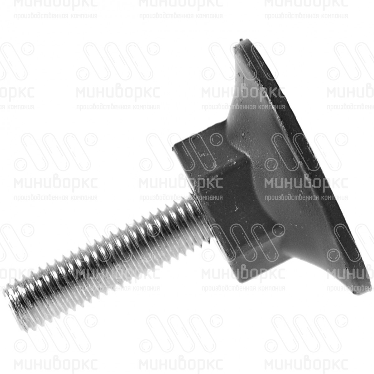 Комплект опоры под уголок 38х38, 40х40 мм и опоры с основанием Ø48 мм, под ключ 24, цвет черный – U40-40M10.D48x40 - 7