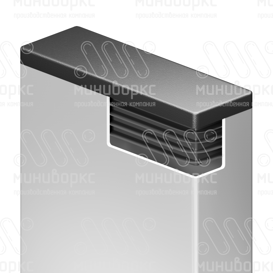 Заглушка пластиковая прямоугольная 45х90, практичная, серия ILR, стенка 2.0-4.0 мм, цвет черный – ILR90x45 - 4