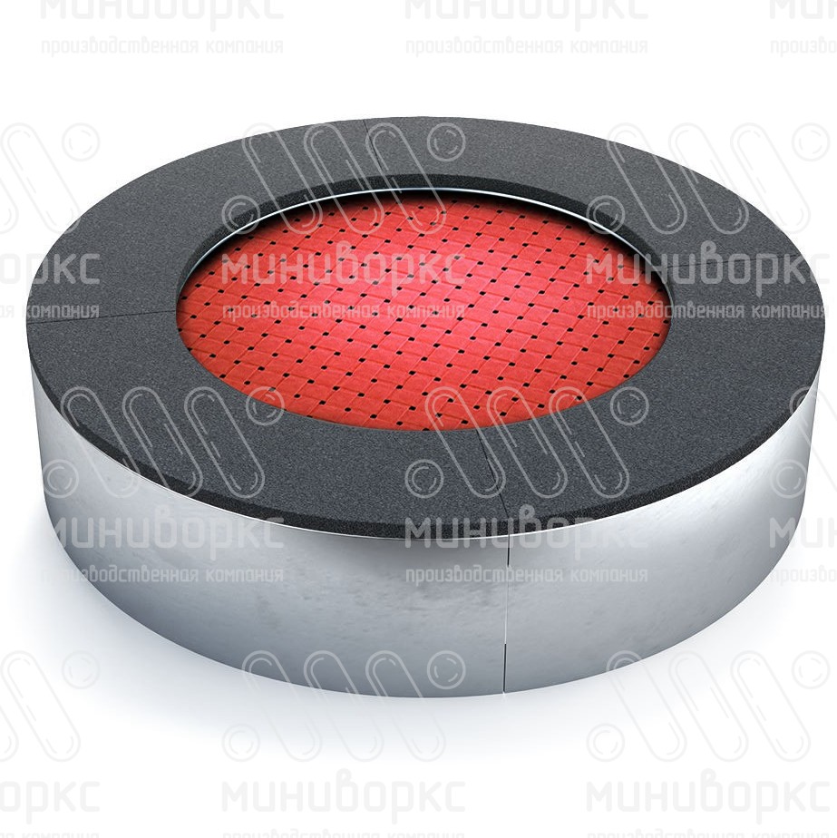 Батут круглой формы, антивандальный, встраиваемый, для детских площадок, цвет черный/желтый – C1000-1018/9005 - 2