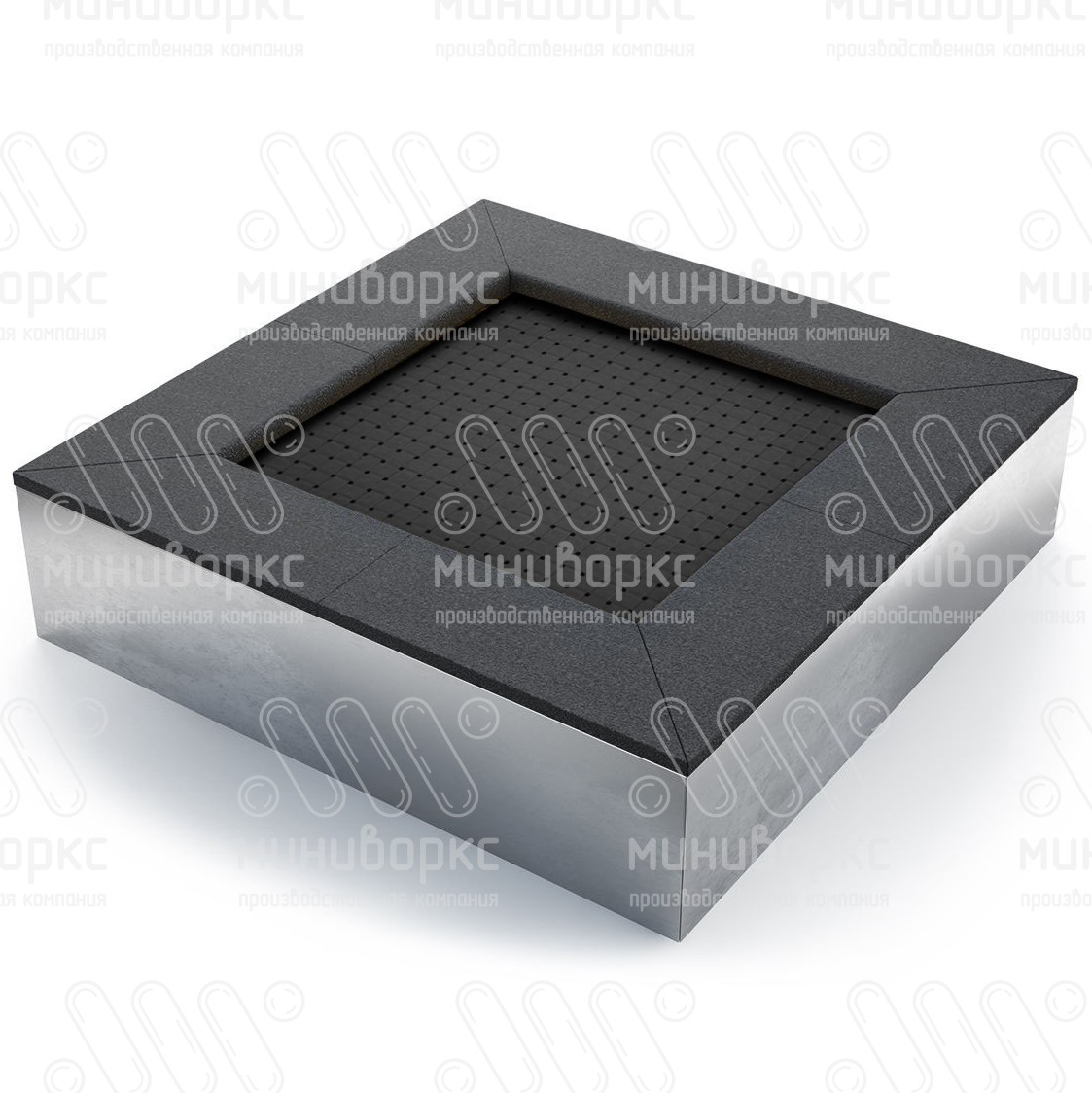 Батут квадратной формы, антивандальный, встраиваемый, для детских площадок, цвет черный/красный – S1000-3020/9005 - 7