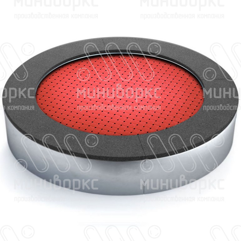 Батут круглой формы, антивандальный, встраиваемый, для детских площадок, цвет черный/серый – C1500-7024/9005 - 2