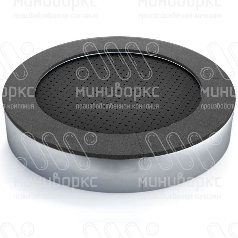 Батут круглой формы, антивандальный, встраиваемый, для детских площадок, цвет черный/серый – C1500-7024/9005 - 7