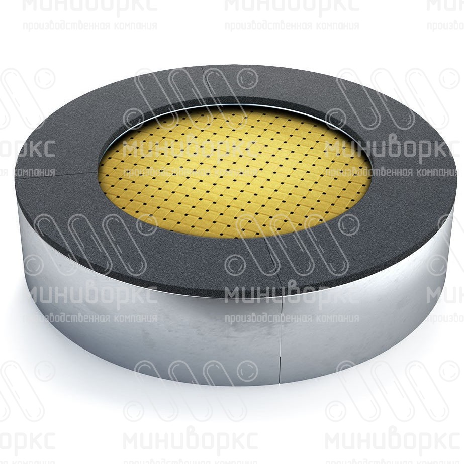 Батут круглой формы, антивандальный, встраиваемый, для детских площадок, цвет черный/желтый – C1000-1018/9005 - 1