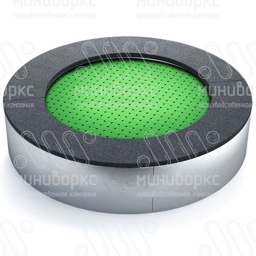 Батут круглой формы, антивандальный, встраиваемый, для детских площадок, цвет черный/голубой – C1200-5012/9005 - 4