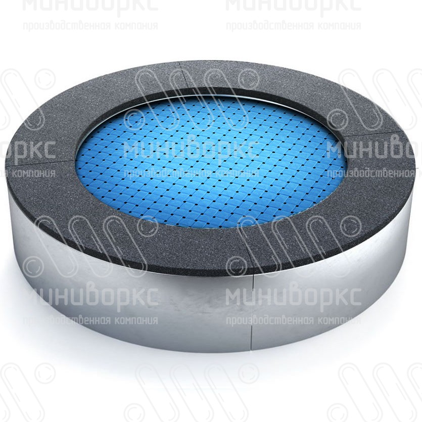 Батут круглой формы, антивандальный, встраиваемый, для детских площадок, цвет черный/голубой – C1200-5012/9005 - 1
